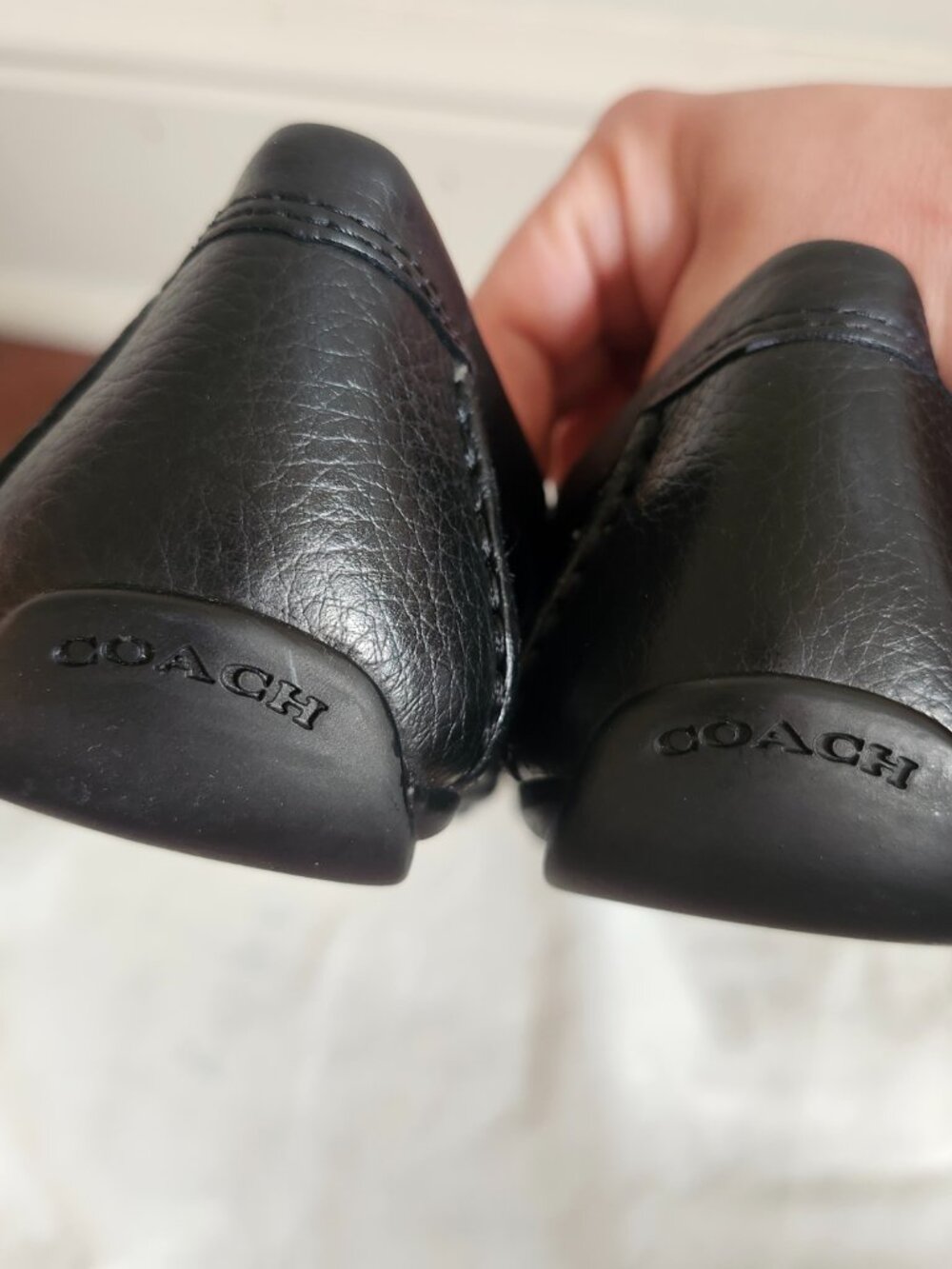 Coach Black Marley Leather Flat Size 7 B Style CC704 G4835 Women’s New WOT box - Picture 4 of 8